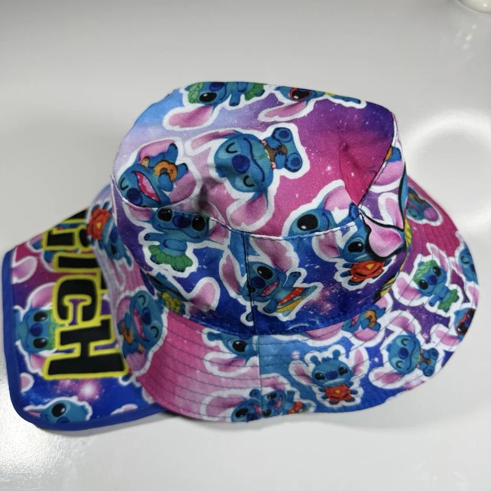 Lilo & Stitch Tie-Dye Bucket Hat Neck Flap Galaxy Print Kids Unisex Adjustable